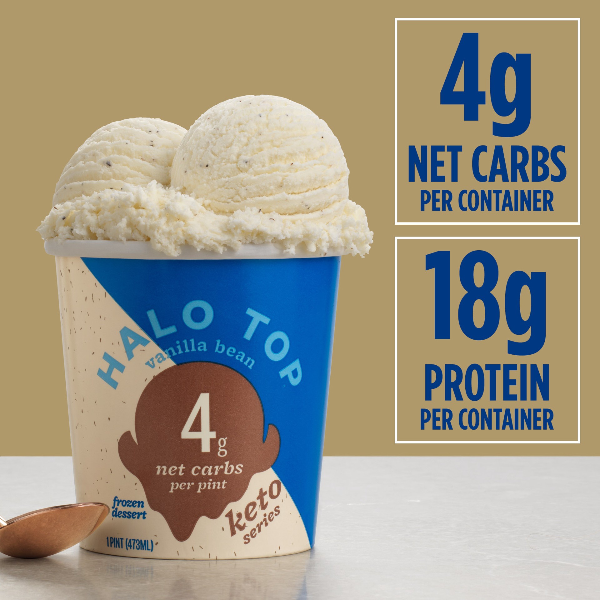 slide 4 of 5, Halo Top Keto Vanilla Bean Frozen Dessert Pint, 16 fl oz, 16 fl oz