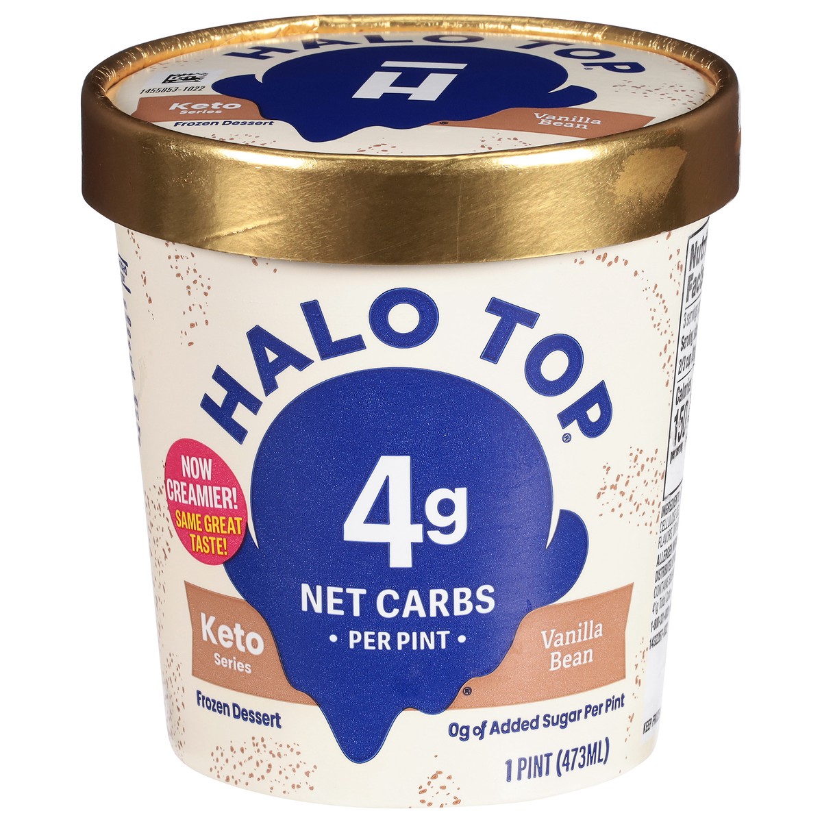 slide 1 of 5, Halo Top Keto Vanilla Bean Frozen Dessert Pint, 16 fl oz, 16 fl oz