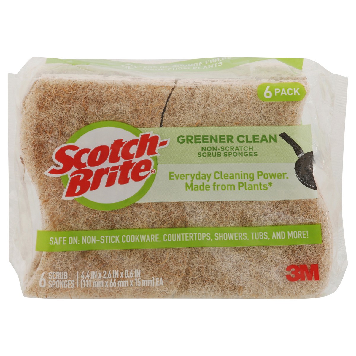 slide 1 of 9, Scotch-Brite 6 Pack Greener Clean Scrub Sponges 6 6 ea, 6 ct