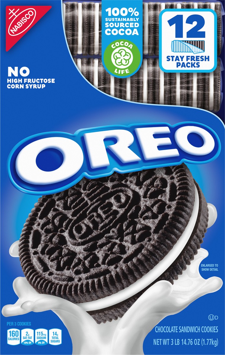 slide 6 of 9, OREO Chocolate Sandwich Cookies, 62.76 oz (12 Sleeves), 12 ct