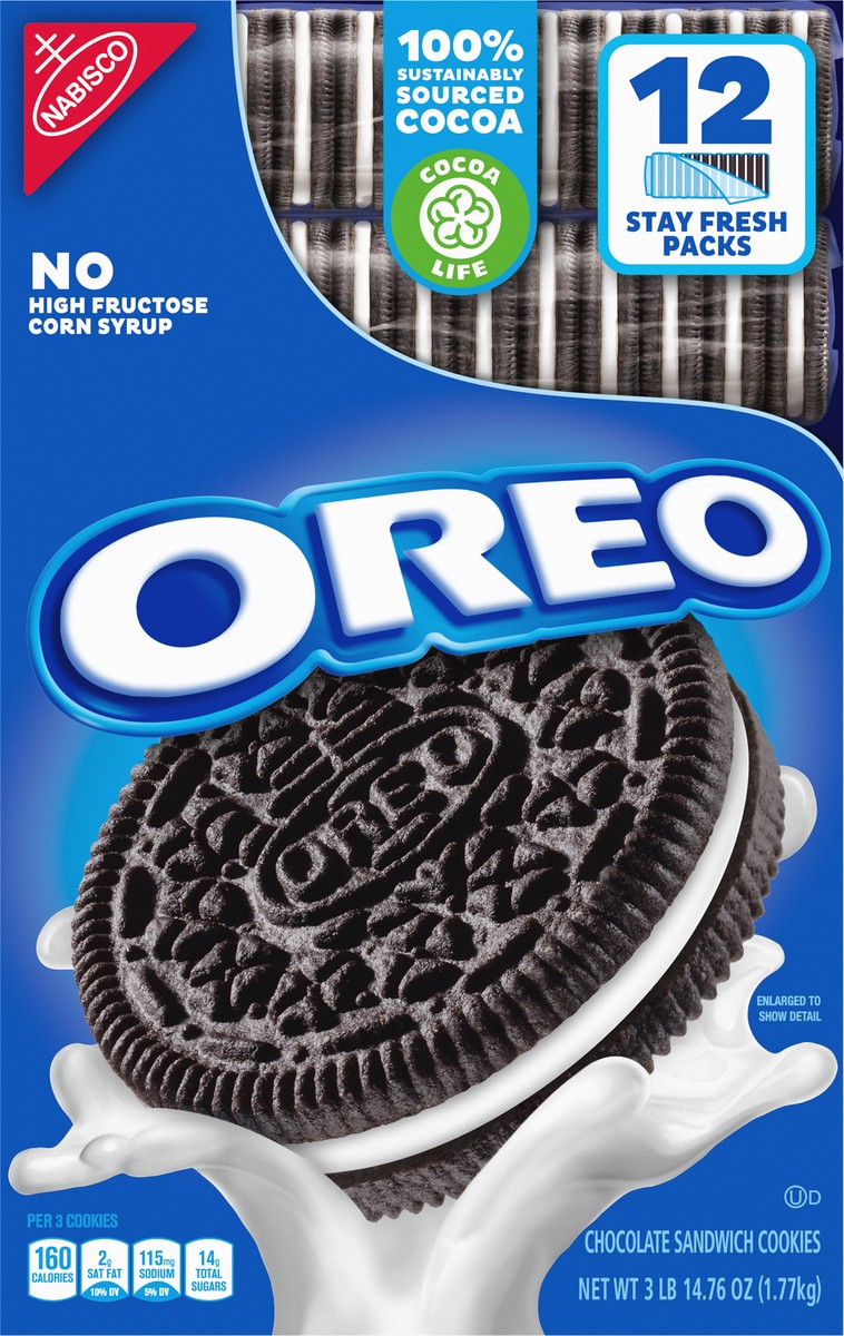 slide 5 of 9, OREO Chocolate Sandwich Cookies, 62.76 oz (12 Sleeves), 12 ct