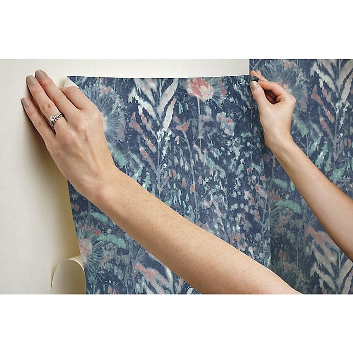 slide 3 of 8, RoomMates Dandelion Peel & Stick Wallpaper - Blue/Red, 1 ct