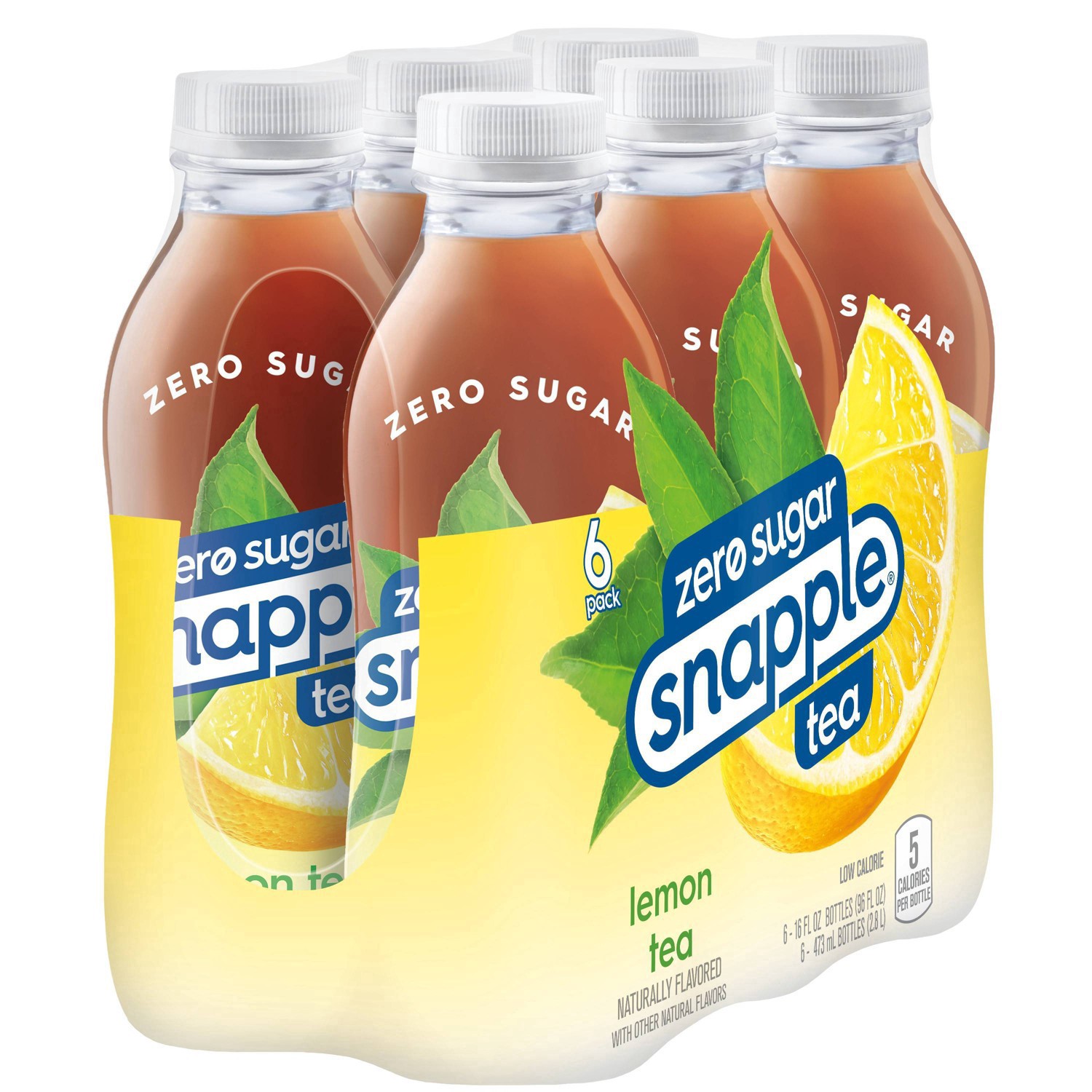 slide 12 of 25, Snapple Zero Sugar Lemon Tea - 6pk/16 fl oz Bottles, 6 ct; 16 fl oz