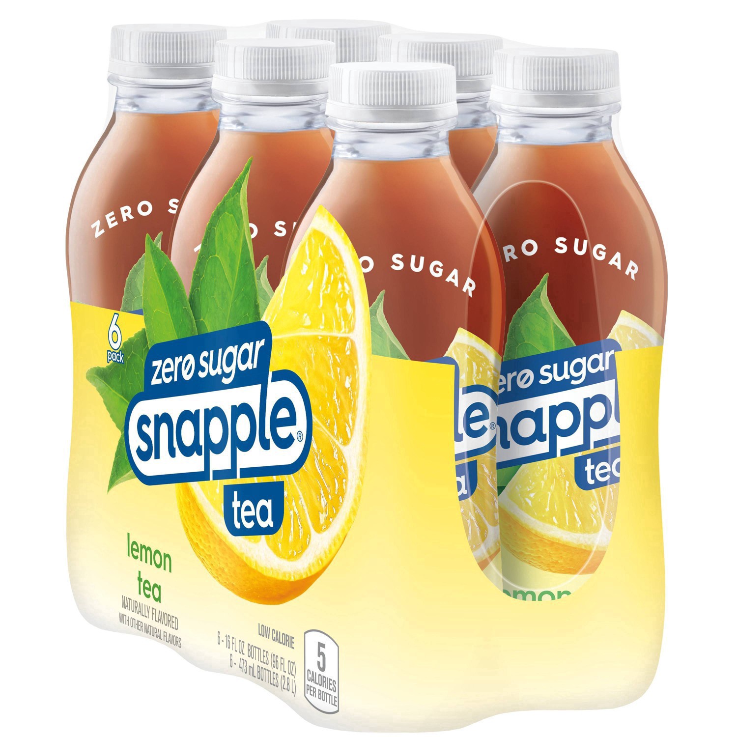 slide 5 of 25, Snapple Zero Sugar Lemon Tea - 6pk/16 fl oz Bottles, 6 ct; 16 fl oz