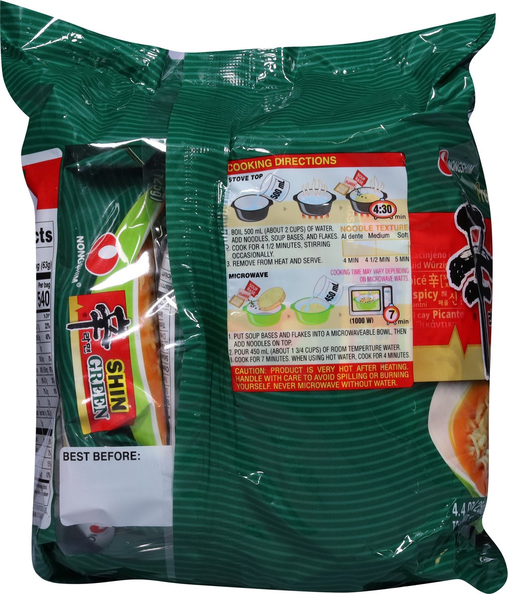 slide 5 of 13, Nongshim Premium Shin Green Ramyun Noodles with Seasoning Mix 4 - 4.4 oz Bags, 4 ct