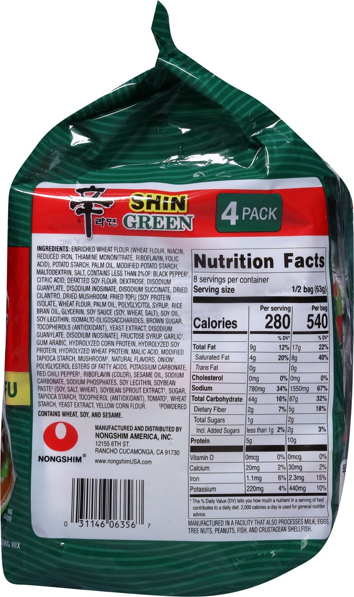slide 4 of 13, Nongshim Premium Shin Green Ramyun Noodles with Seasoning Mix 4 - 4.4 oz Bags, 4 ct