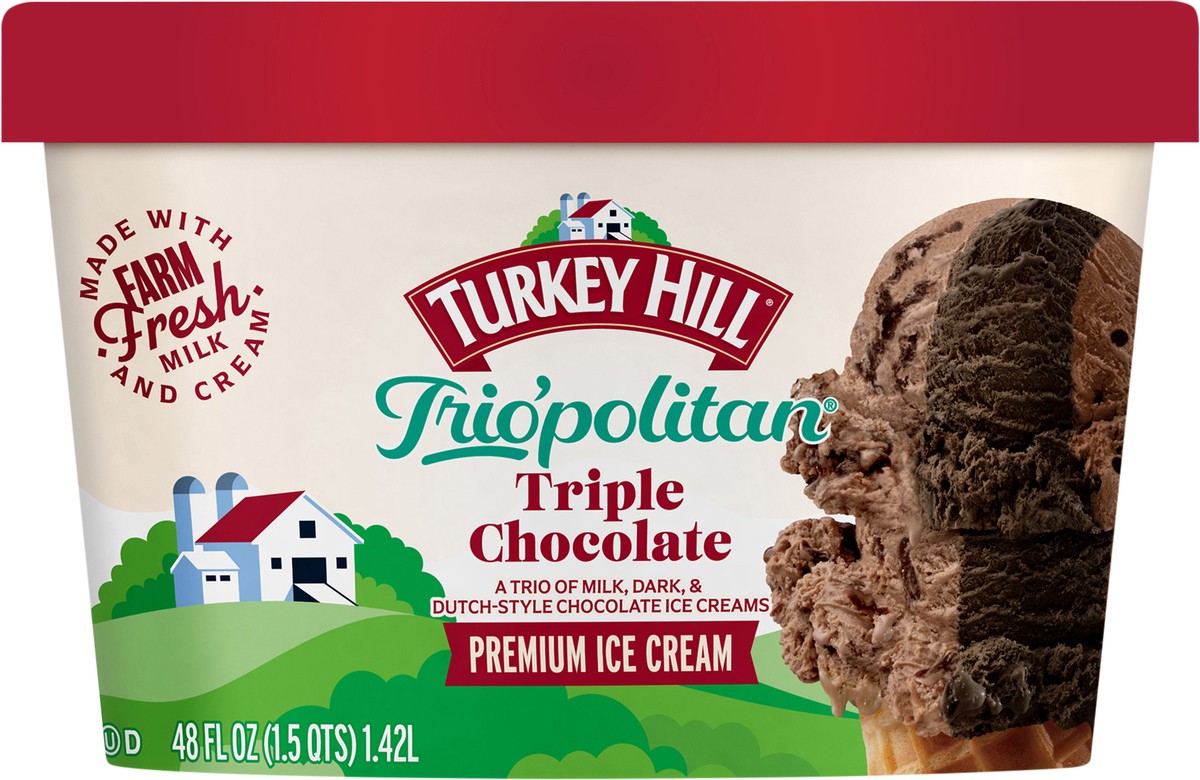 slide 2 of 2, Turkey Hill Triple Chocolat Triopolitan Ice Cream, 48 fl oz