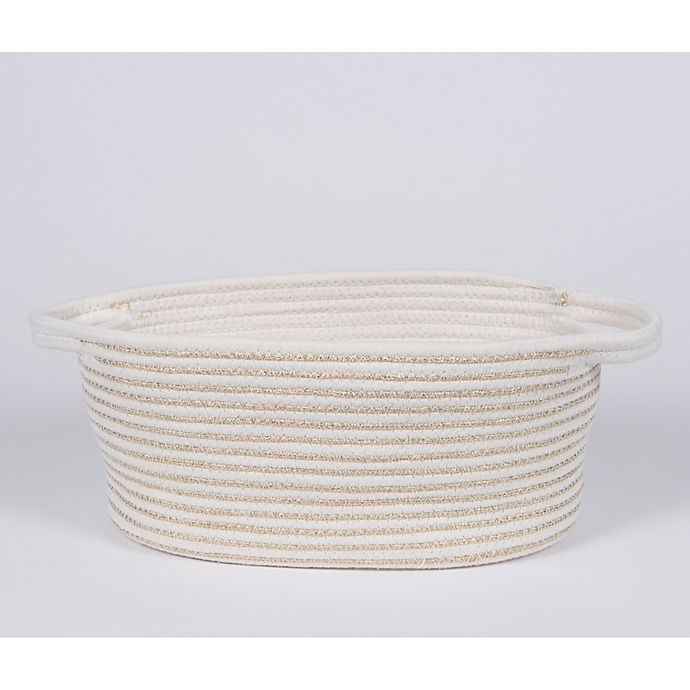 slide 2 of 3, Taylor Madison Designs Oval Cotton Rope Nursery Bin - Gold/Natural, 1 ct