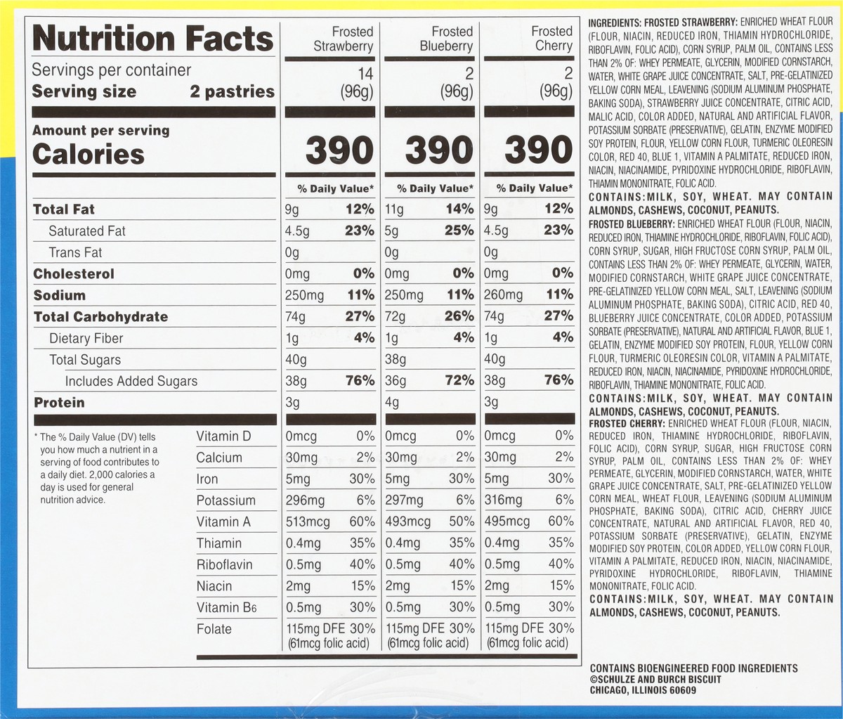 slide 3 of 9, Toast'em Pop-ups Strawberry/Cherry/Blueberry Toaster Pastries Variety Pack Family Pack 36 ea, 3 ct