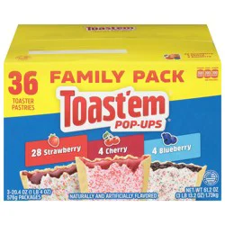 Toast'em Pop-ups Strawberry/Cherry/Blueberry Toaster Pastries Variety Pack Family Pack - 36 ea