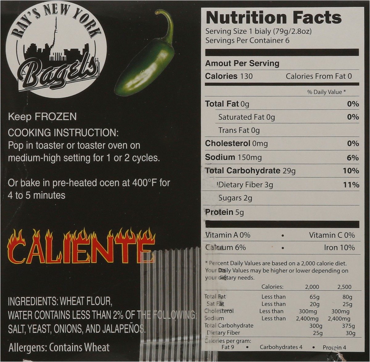slide 10 of 17, Ray's New York Bagels Caliente Jalapeno Bialy 6 ea, 6 ct