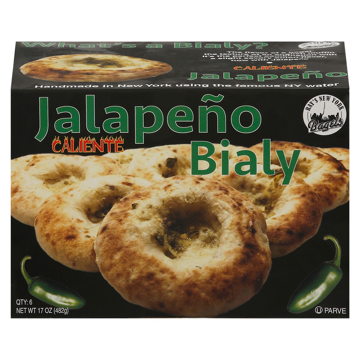 slide 15 of 17, Ray's New York Bagels Caliente Jalapeno Bialy 6 ea, 6 ct