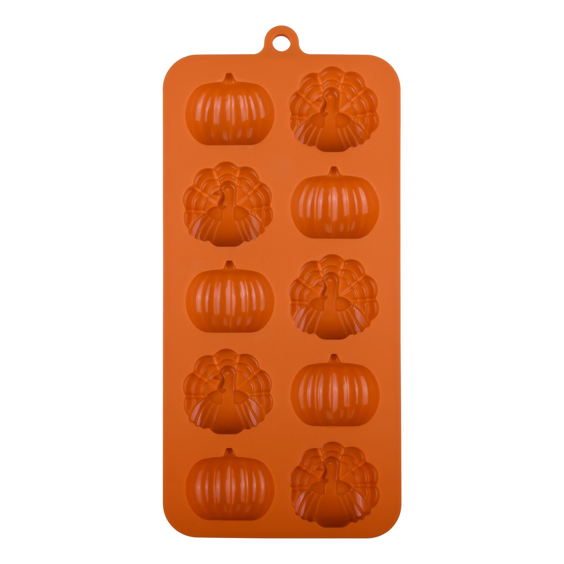 slide 2 of 4, Turkeys & Pumpkins Silicone Candy Mold By Makery, 4.07 in x 8.87 in x 0.59 in