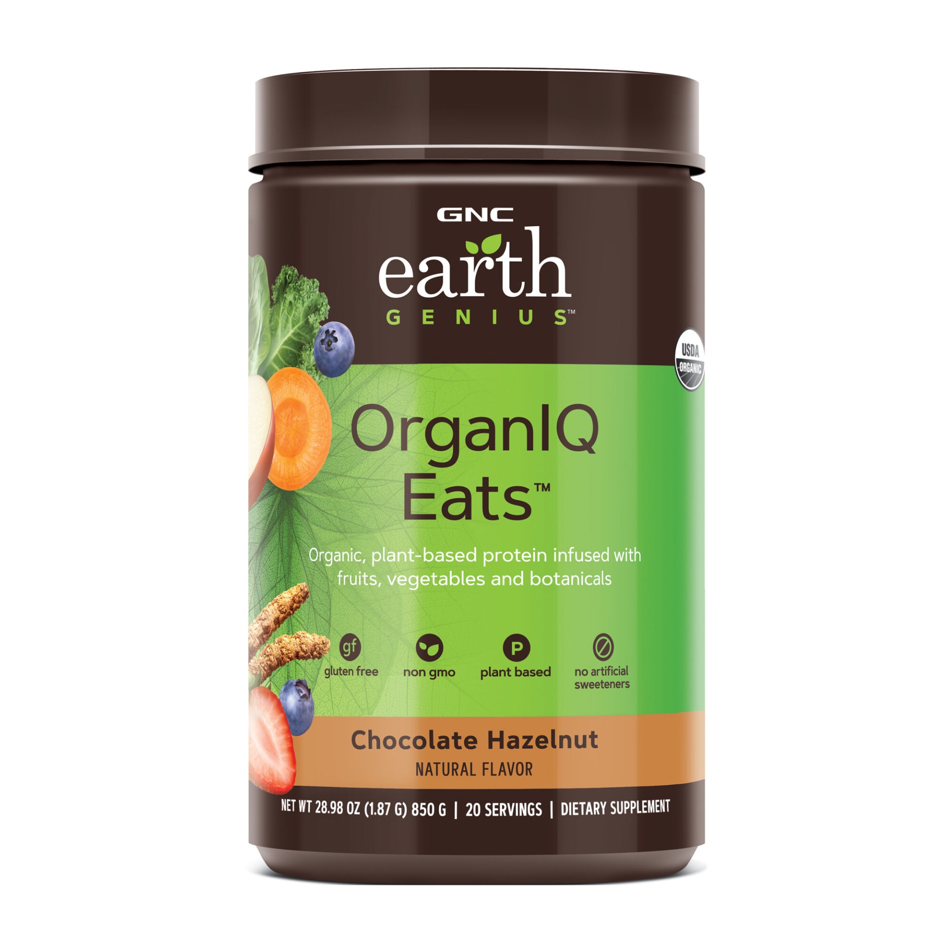 slide 1 of 1, GNC Earth Genius OrganIQ Eats - Chocolate Hazelenut, 1 ct