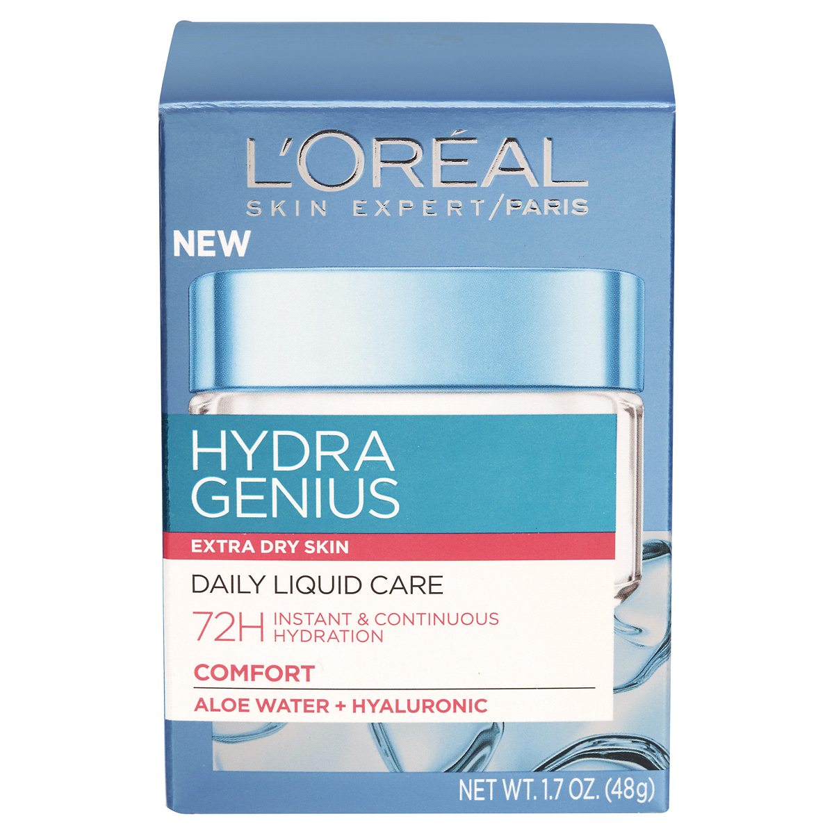slide 1 of 1, L'Oréal Hydra Genius Glowing Water Cream Normal Dry Skin, 1.7 oz
