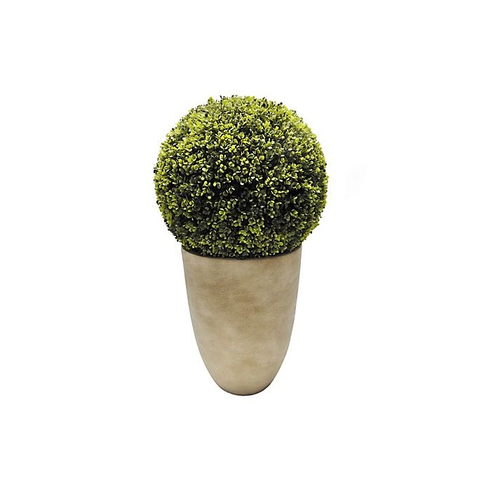 slide 1 of 2, Bee & Willow Home Pre-Lit Faux Boxwood Ball Topiary, 32 in