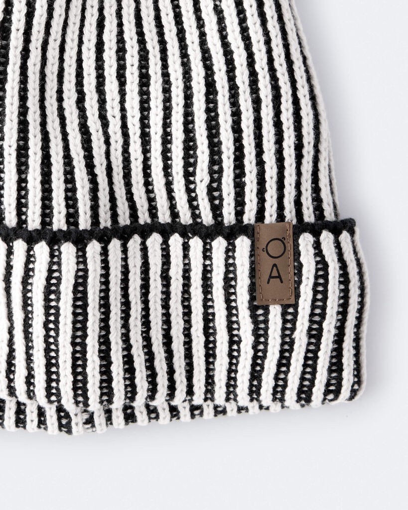 slide 5 of 7, Otteravenue Toddler Striped Pom Pom Beanie - Black/White Black/White 2T-4T, 1 ct
