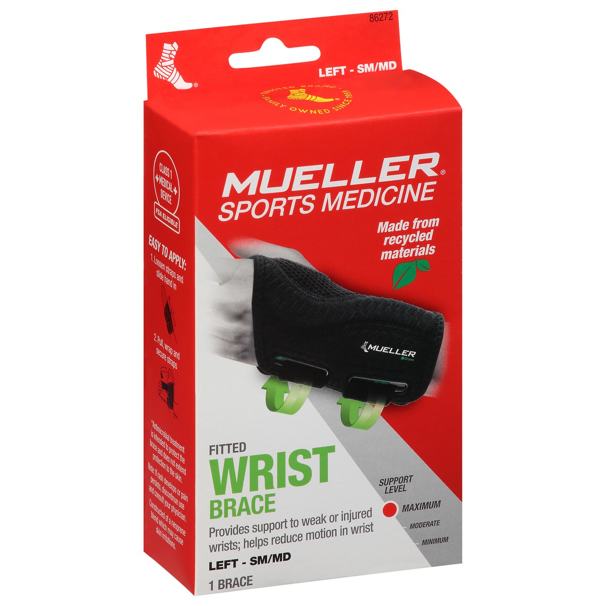 slide 8 of 10, Mueller Small/Medium Maximum Right Fitted Wrist Brace 1 ea Box, 1 ct