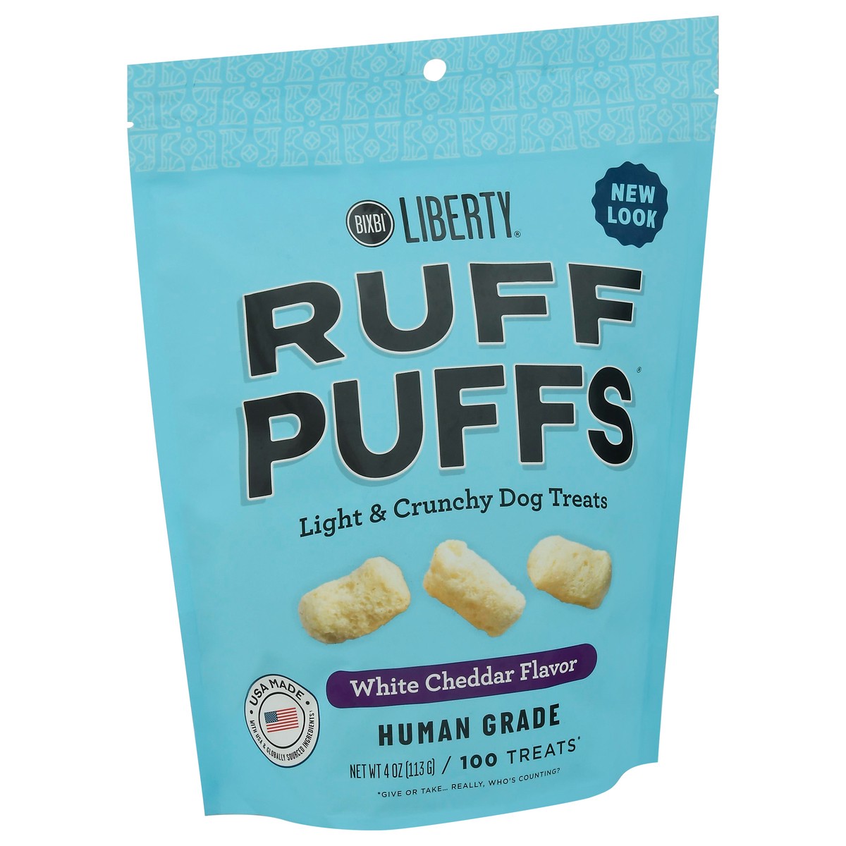 slide 2 of 9, Liberty Ruff Puffs White Cheddar Flavor Dog Treats 100 ea, 100 ct