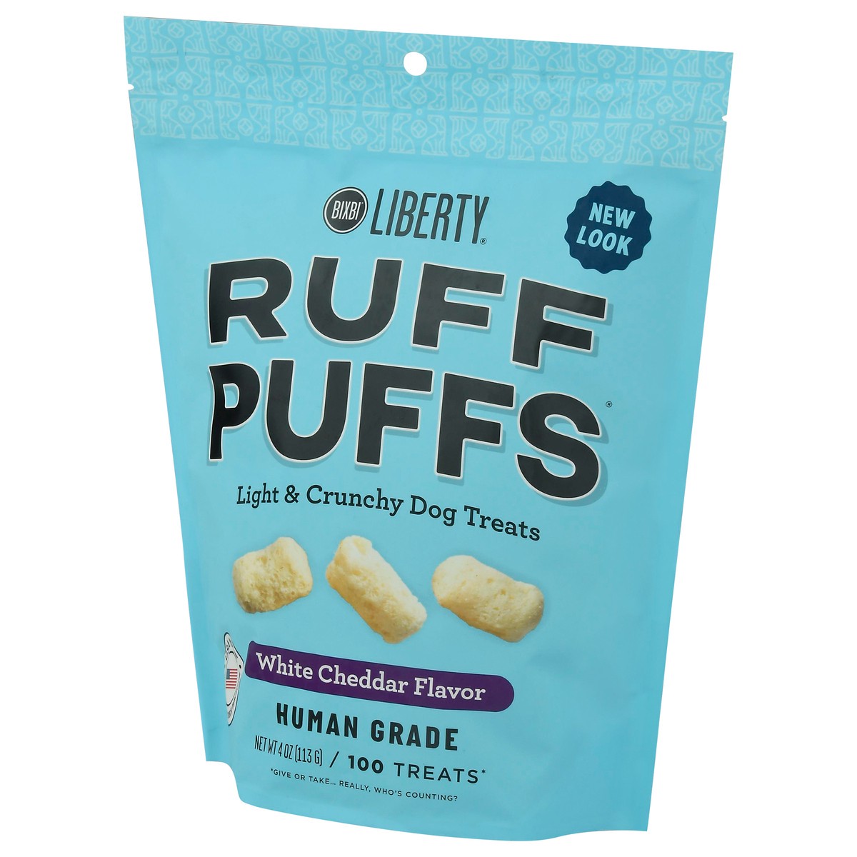 slide 3 of 9, Liberty Ruff Puffs White Cheddar Flavor Dog Treats 100 ea, 100 ct