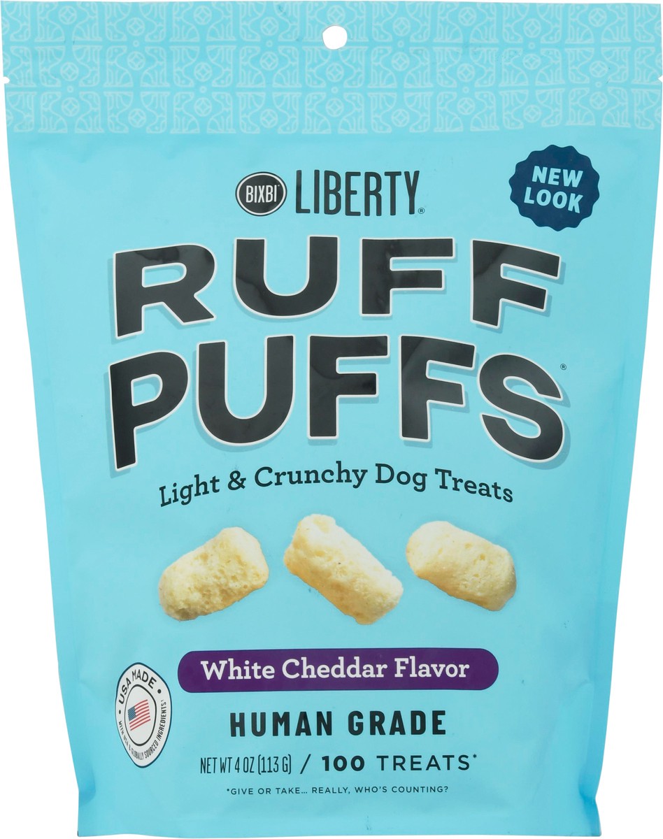 slide 6 of 9, Liberty Ruff Puffs White Cheddar Flavor Dog Treats 100 ea, 100 ct