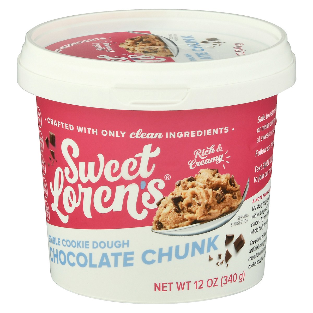 slide 4 of 9, Sweet Loren's Chocolate Chunk Edible Cookie Dough 12 oz, 12 oz