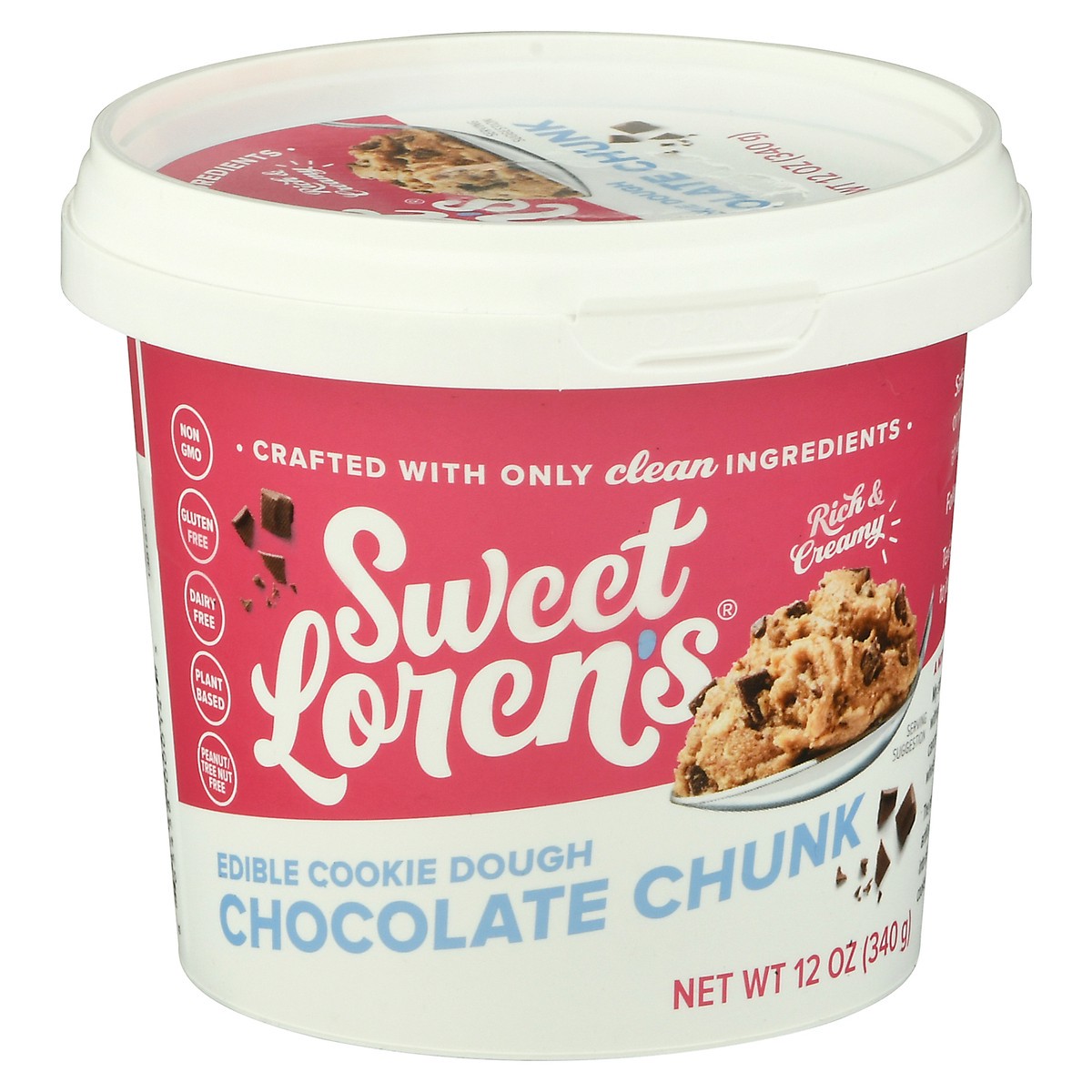 slide 1 of 9, Sweet Loren's Chocolate Chunk Edible Cookie Dough 12 oz, 12 oz