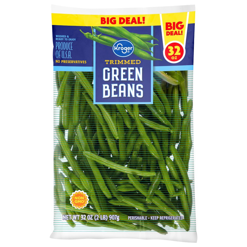 slide 1 of 3, Kroger Green Beans, 32 oz