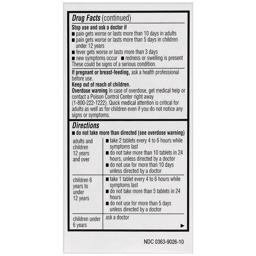 slide 5 of 5, Walgreens Free & Pure Pain Reliever Acetaminophen 325 mg Tablets Regular Strength, 100 ct