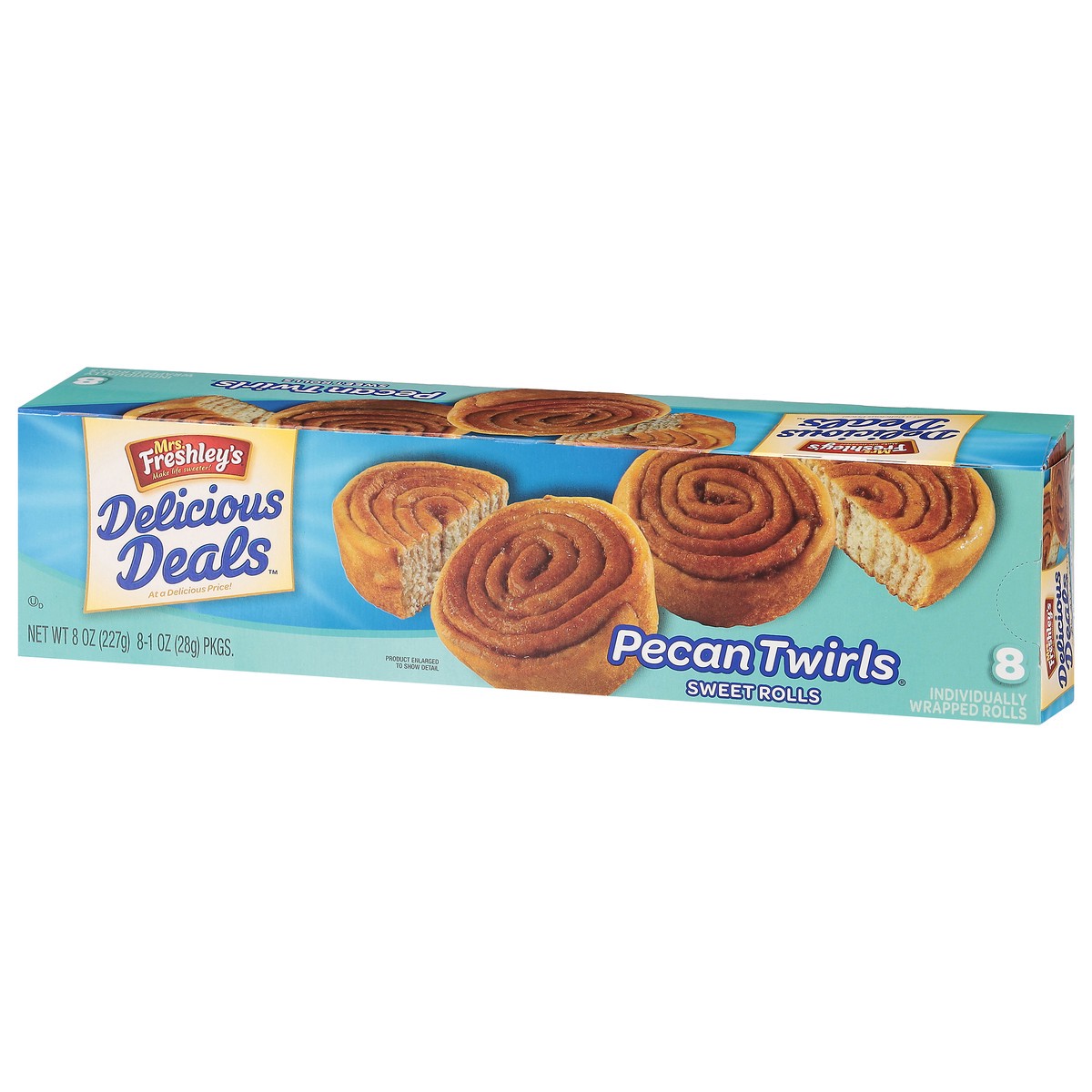 slide 5 of 13, Delicious Deals Pecan Twirls Sweet Rolls 8 - 1 oz Packages, 8 ct; 1 oz