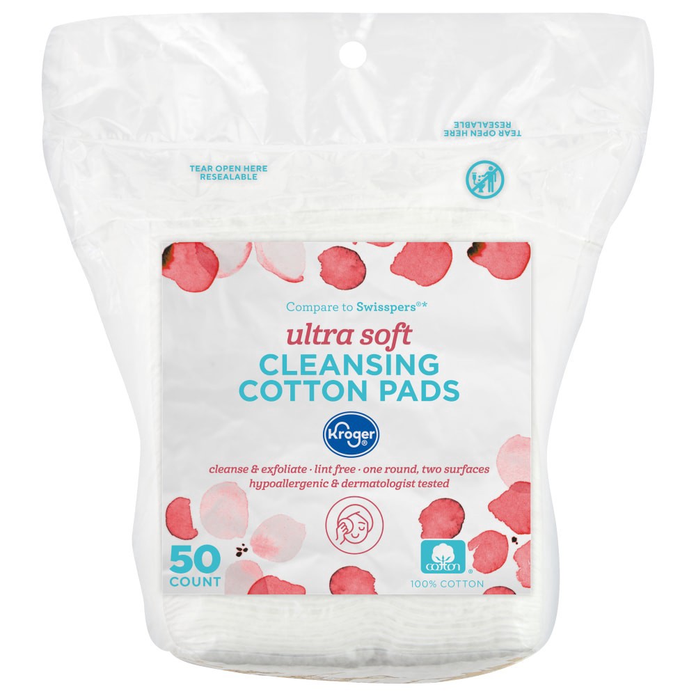 slide 2 of 2, Kroger Ultra Soft Cleansing Cotton Pads, 50 ct