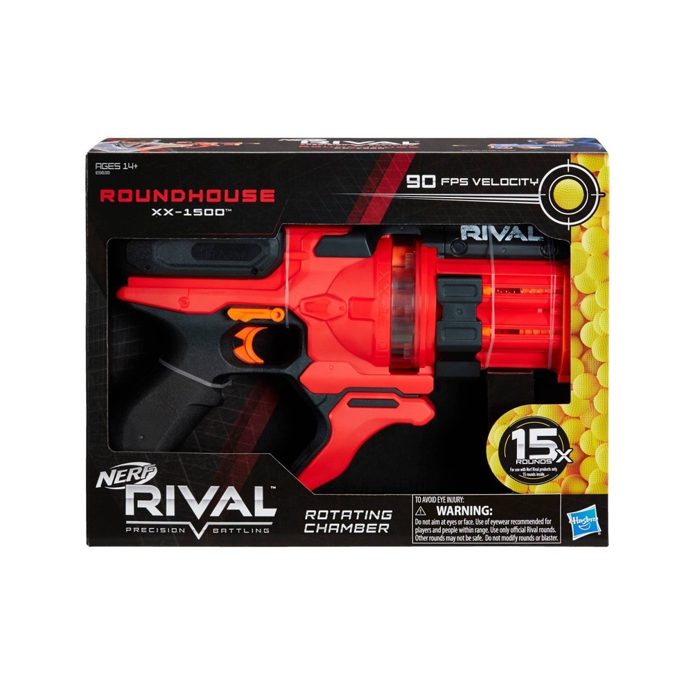 slide 2 of 5, Nerf Rival Roundhouse Xx-1500 Rotating Chamber Blaster - Red, 1 ct