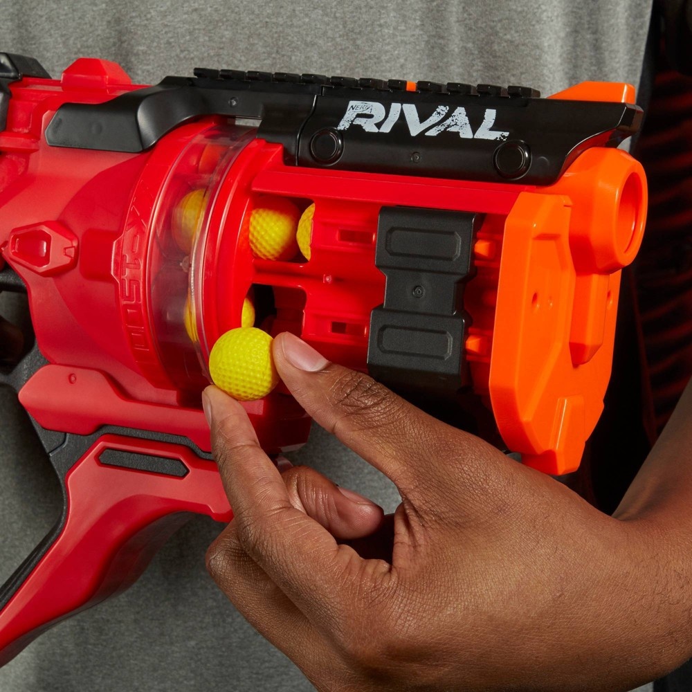 slide 3 of 5, Nerf Rival Roundhouse Xx-1500 Rotating Chamber Blaster - Red, 1 ct