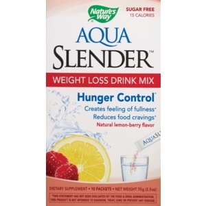 slide 1 of 1, Nature's Way Aqua Slender Hunger Control Drink Mix Natural Lemon-Berry Packets, 10 ct