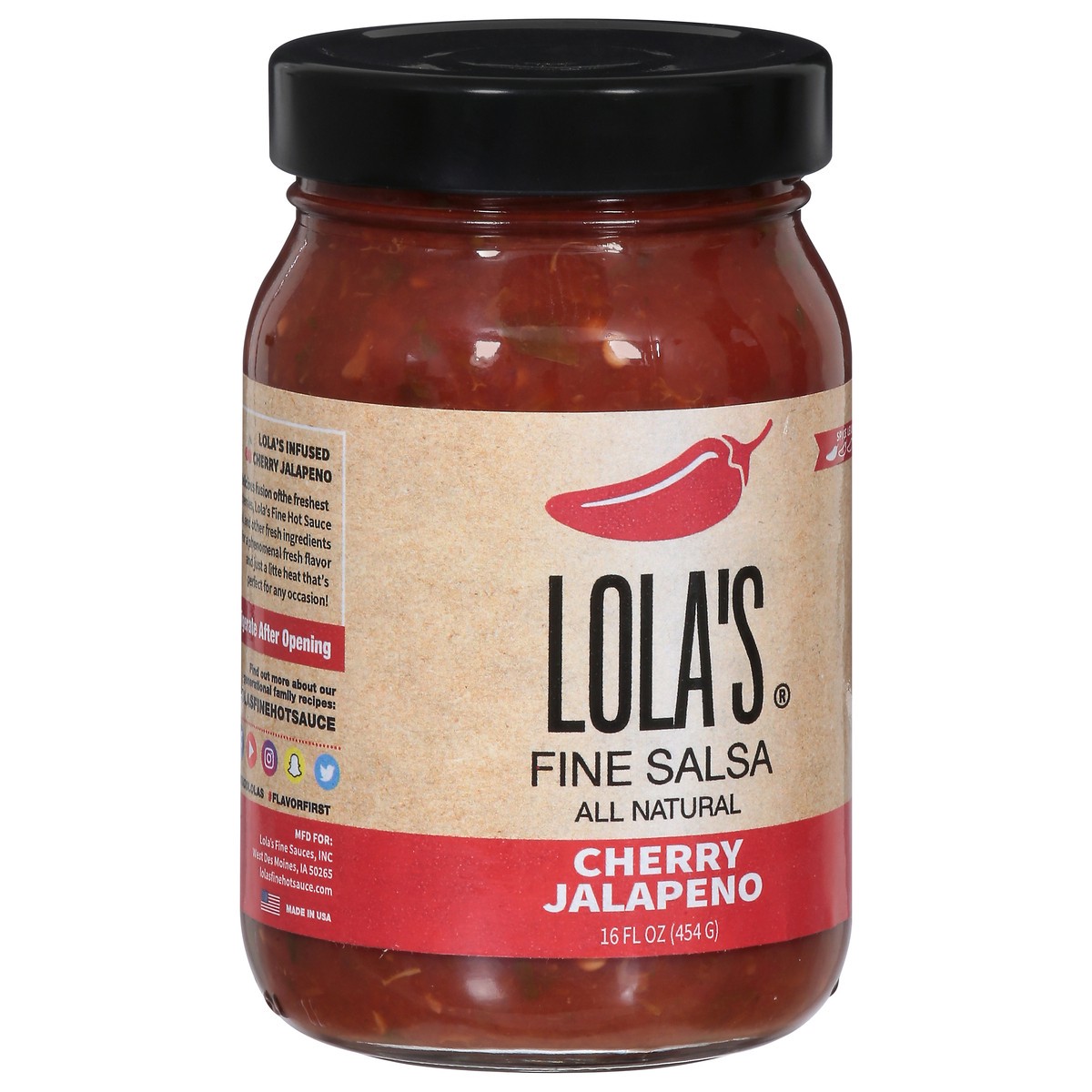 slide 2 of 14, Lola's Cherry Jalapeno Fine Salsa 16 fl oz, 16 fl oz