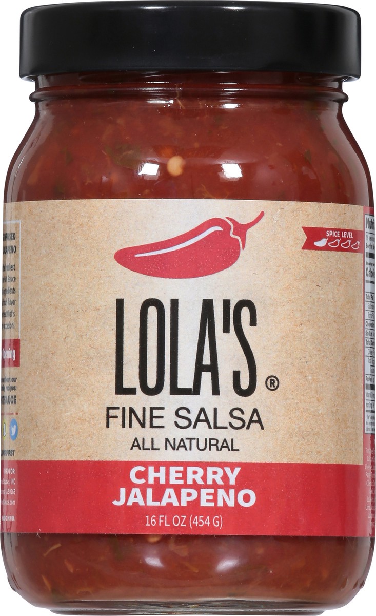 slide 8 of 14, Lola's Cherry Jalapeno Fine Salsa 16 fl oz, 16 fl oz