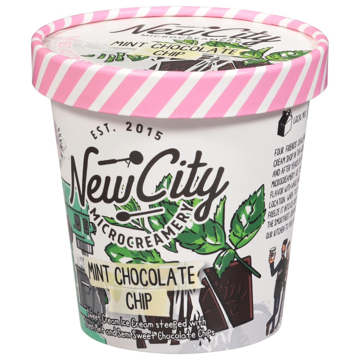 slide 2 of 15, New City Microcreamery Mint Chocolate Chip Ice Cream 14 fl oz, 14 fl oz