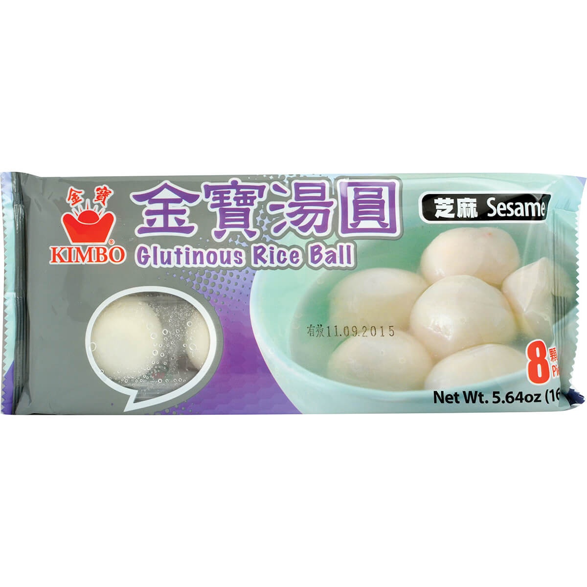 slide 1 of 1, Kimbo Frozen Taiwan Rice Ball-sesame, 160 gram