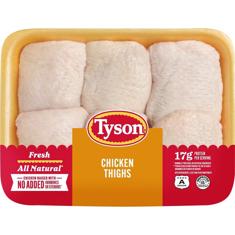 slide 1 of 7, Tyson Bone-In Chicken Thighs, per lb