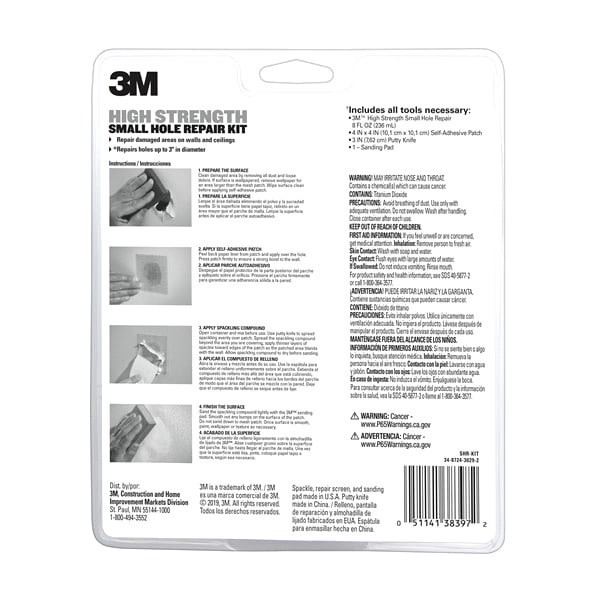 slide 8 of 13, 3M Hi Strength Small Hole Repair Kit, 1 ct