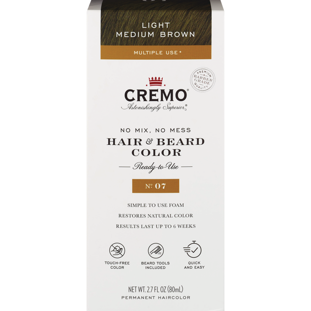 slide 1 of 1, Cremo Light Medium Brown Hair Beard Color, 3.2 oz