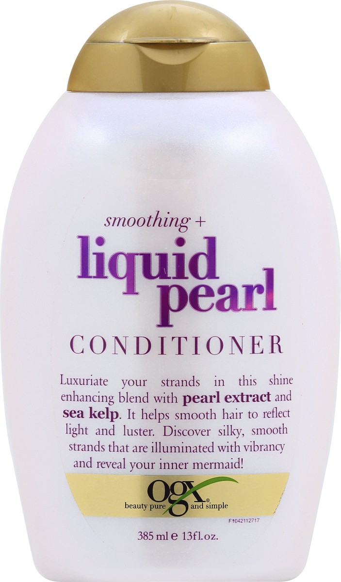 slide 1 of 9, OGX Smoothing + Liquid Pearl Conditioner 385 ml, 13 oz