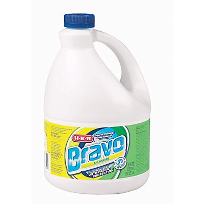 slide 1 of 1, H-E-B Bravo HE Bleach Lemon, 96 oz