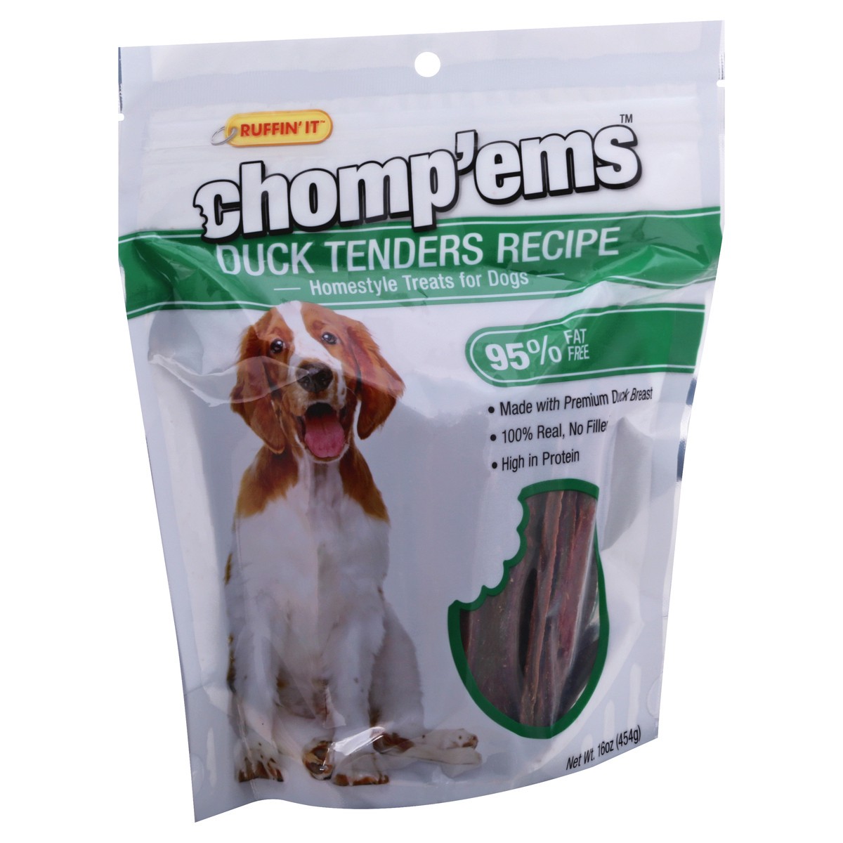 slide 10 of 11, Ruffin' It Chomp'ems Homestyle Duck Tenders Recipe Treats for Dogs 16 oz, 16 oz