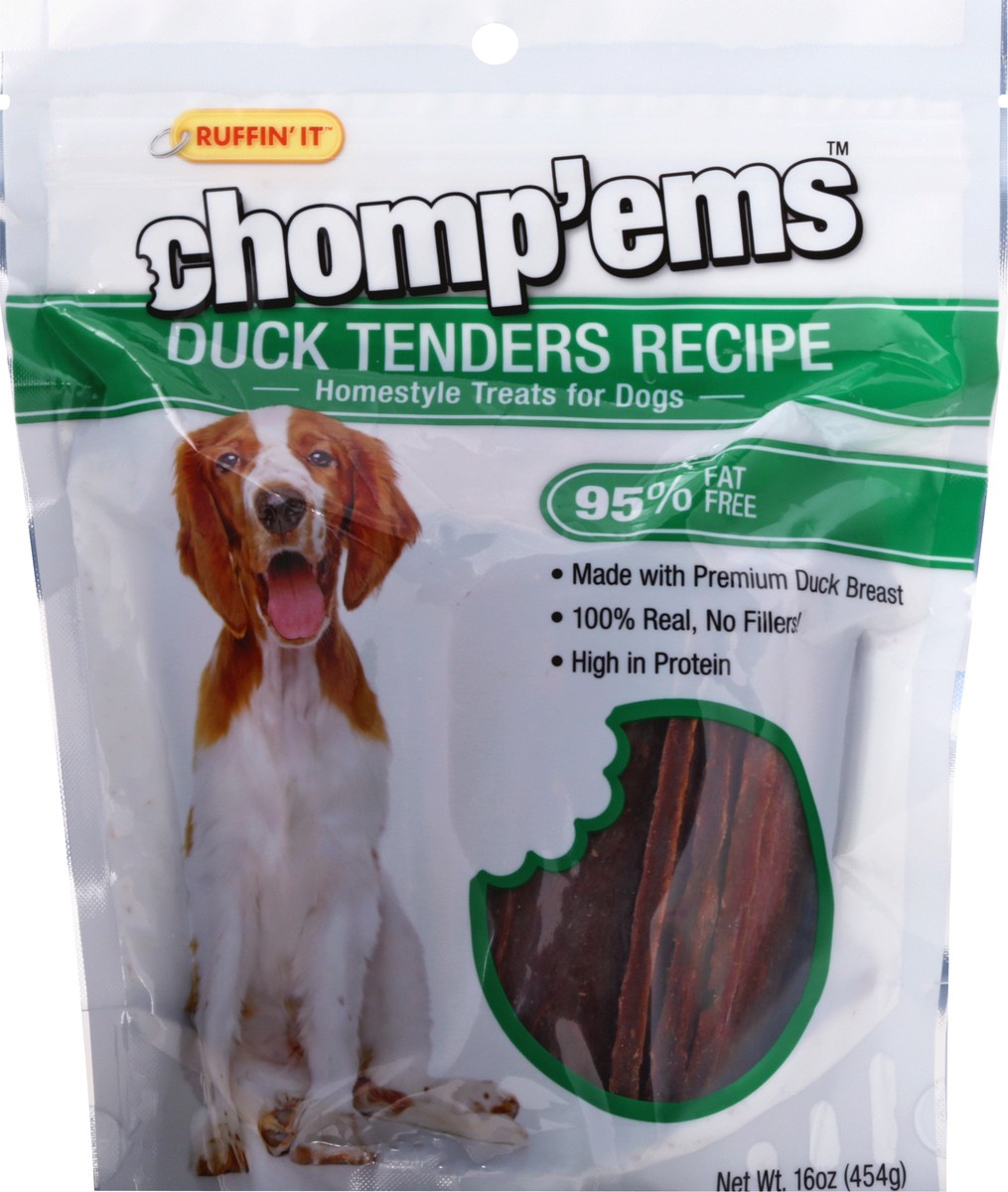 slide 6 of 11, Ruffin' It Chomp'ems Homestyle Duck Tenders Recipe Treats for Dogs 16 oz, 16 oz