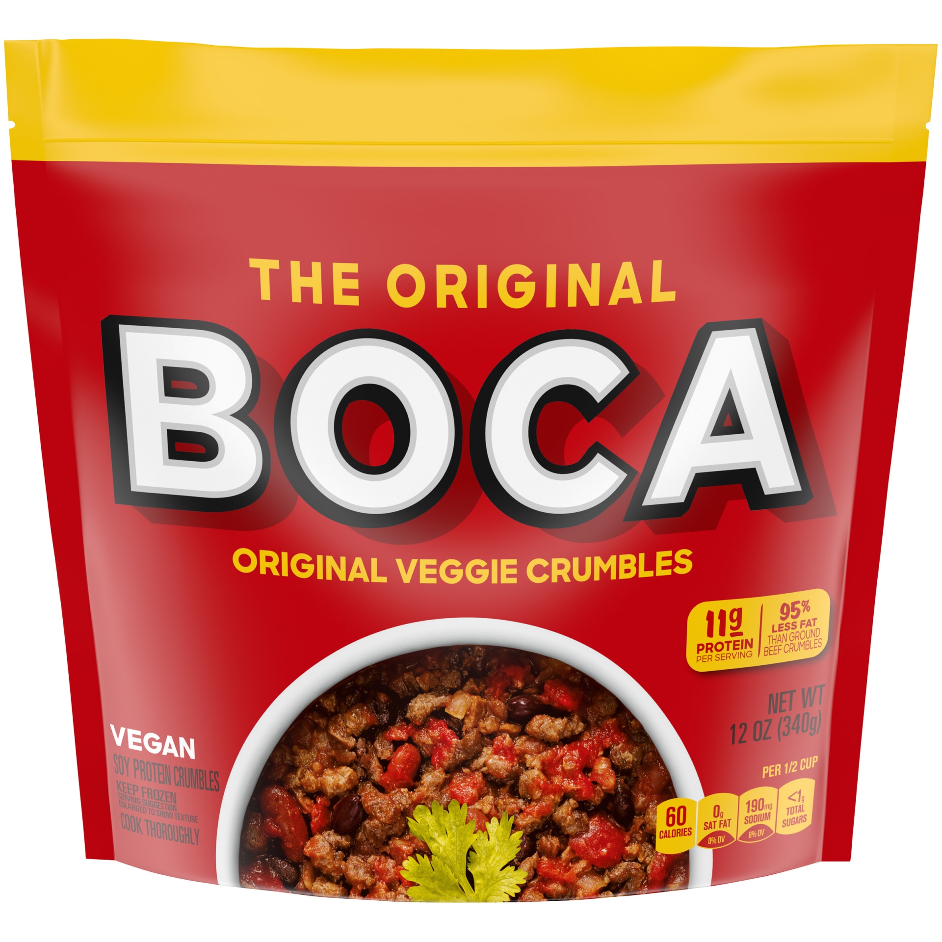 slide 1 of 2, BOCA Original Vegan Veggie Crumbles, 12 oz
