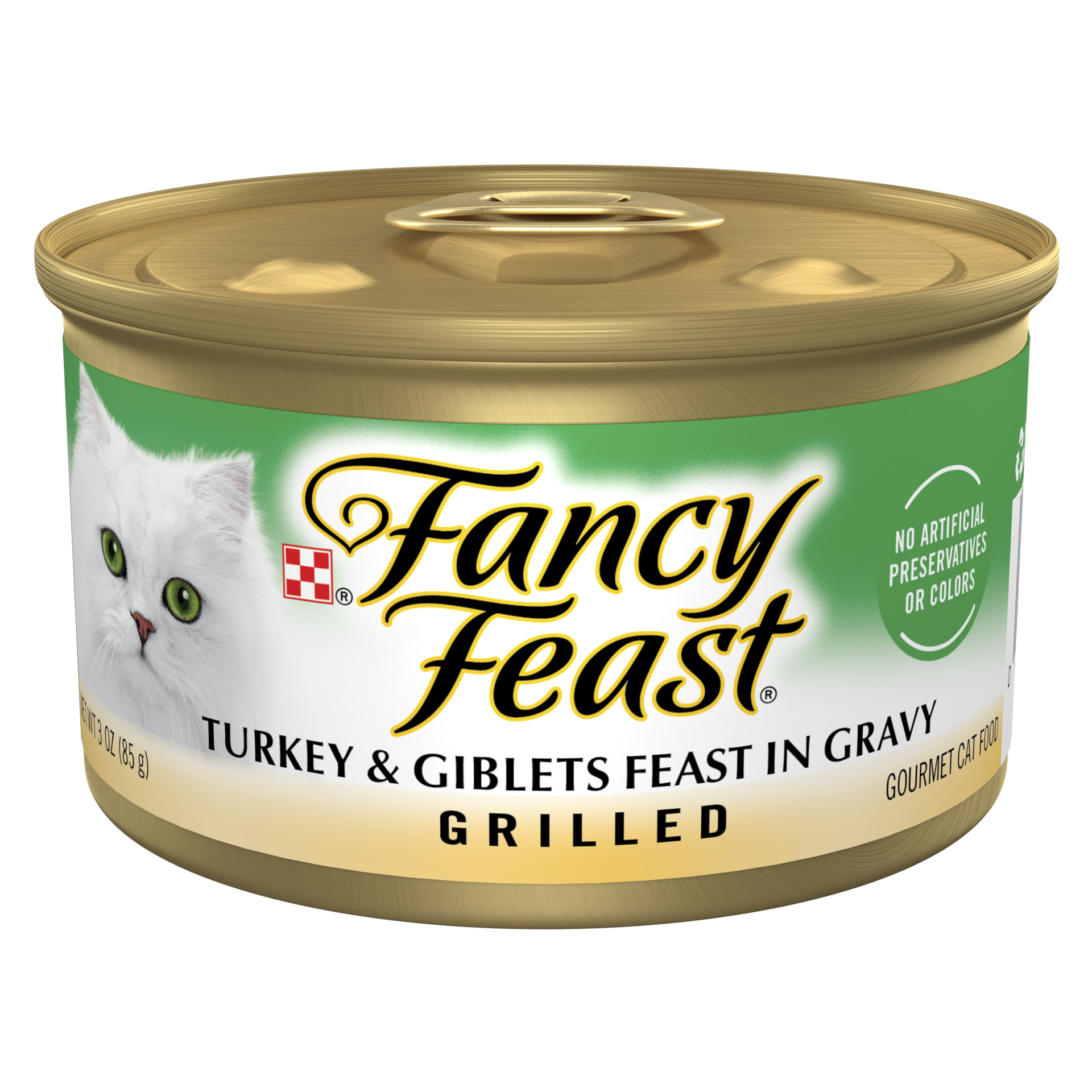 slide 1 of 1, Fancy Feast Purina Fancy Feast Grilled Wet Cat Food Turkey and Giblets Feast in Wet Cat Food Gravy, 3 oz