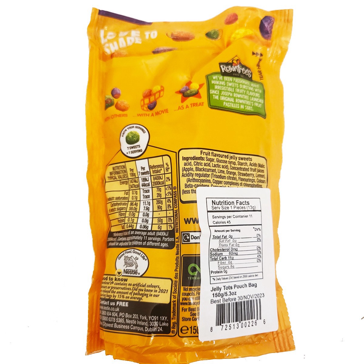 slide 4 of 5, Rowntree's Rowntrees Jelly Tots Pouch, 5.3 oz