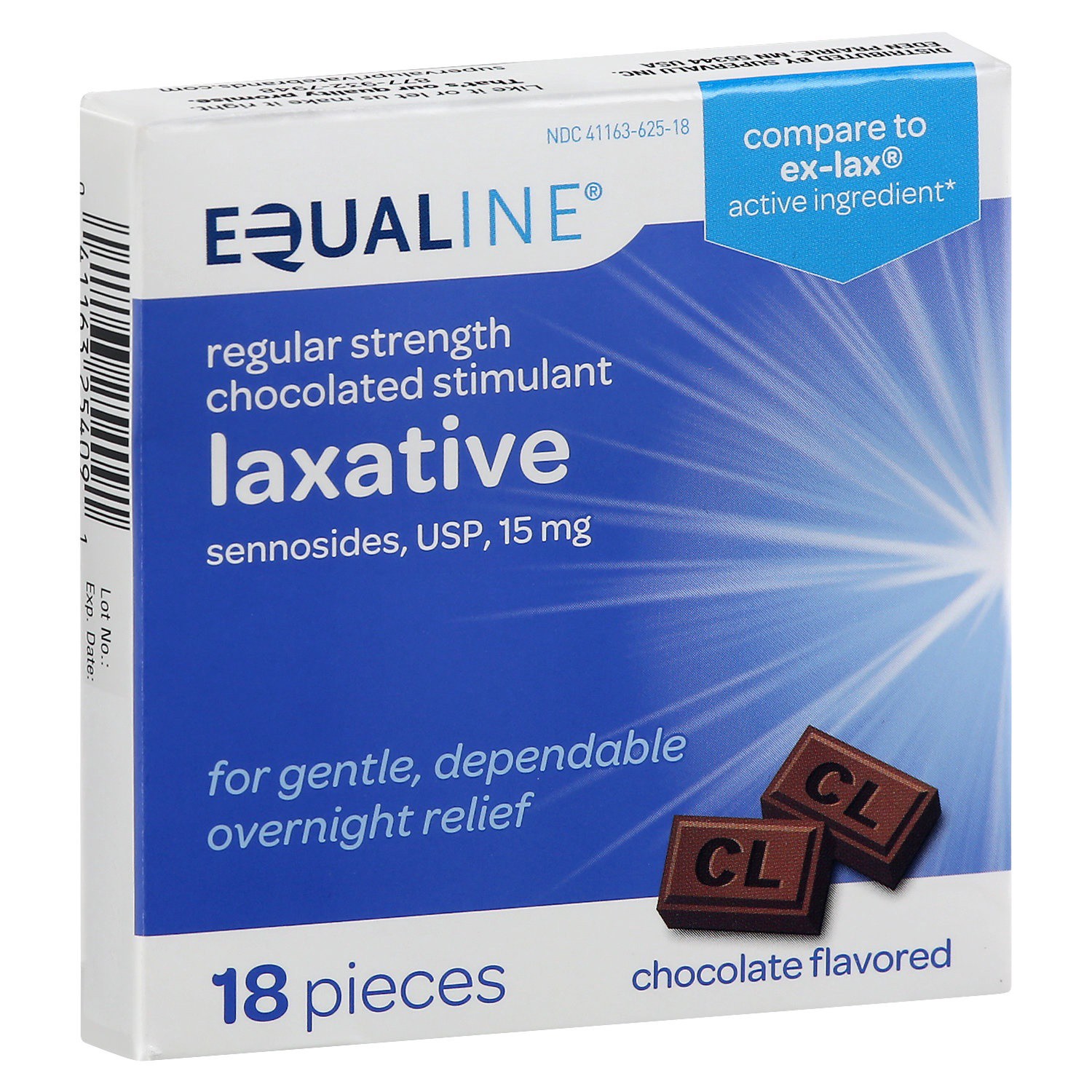 slide 1 of 1, Equaline Chocolate Laxative, 18 ct