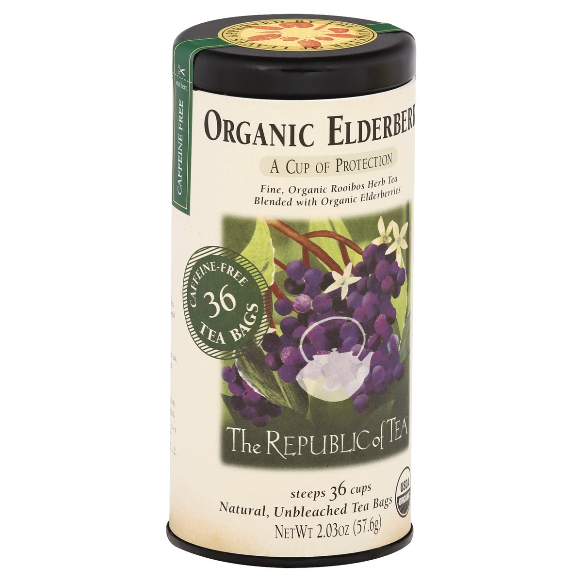 slide 3 of 9, The Republic of Tea Organic Elderberry Red Tea, 36 ct